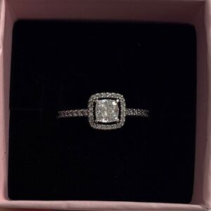 Pandora Sparkling Square Halo Ring